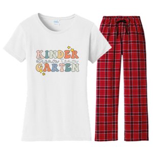 Kindergarten Dream Team Teacher Back To School Women's Flannel Pajama Set