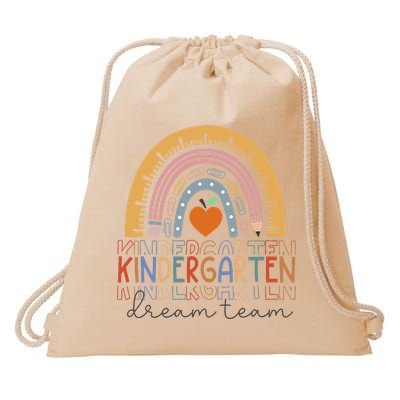 Kindergarten Dream Team Rainbow Welcome Back To School Drawstring Bag