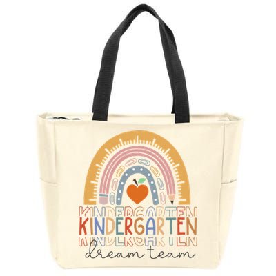 Kindergarten Dream Team Rainbow Welcome Back To School Zip Tote Bag