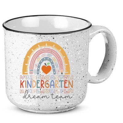 Kindergarten Dream Team Rainbow Welcome Back To School 15oz Campfire Ceramic Mug