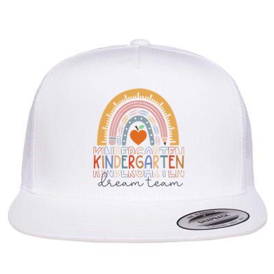 Kindergarten Dream Team Rainbow Welcome Back To School Flatbill Hat