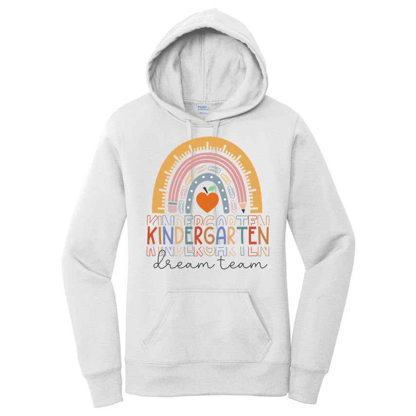 Kindergarten Dream Team Rainbow Welcome Back To School Women's Pullover Hoodie