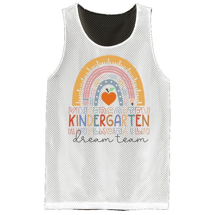 Kindergarten Dream Team Rainbow Welcome Back To School Mesh Reversible Basketball Jersey Tank