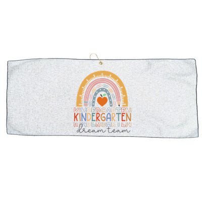 Kindergarten Dream Team Rainbow Welcome Back To School Large Microfiber Waffle Golf Towel