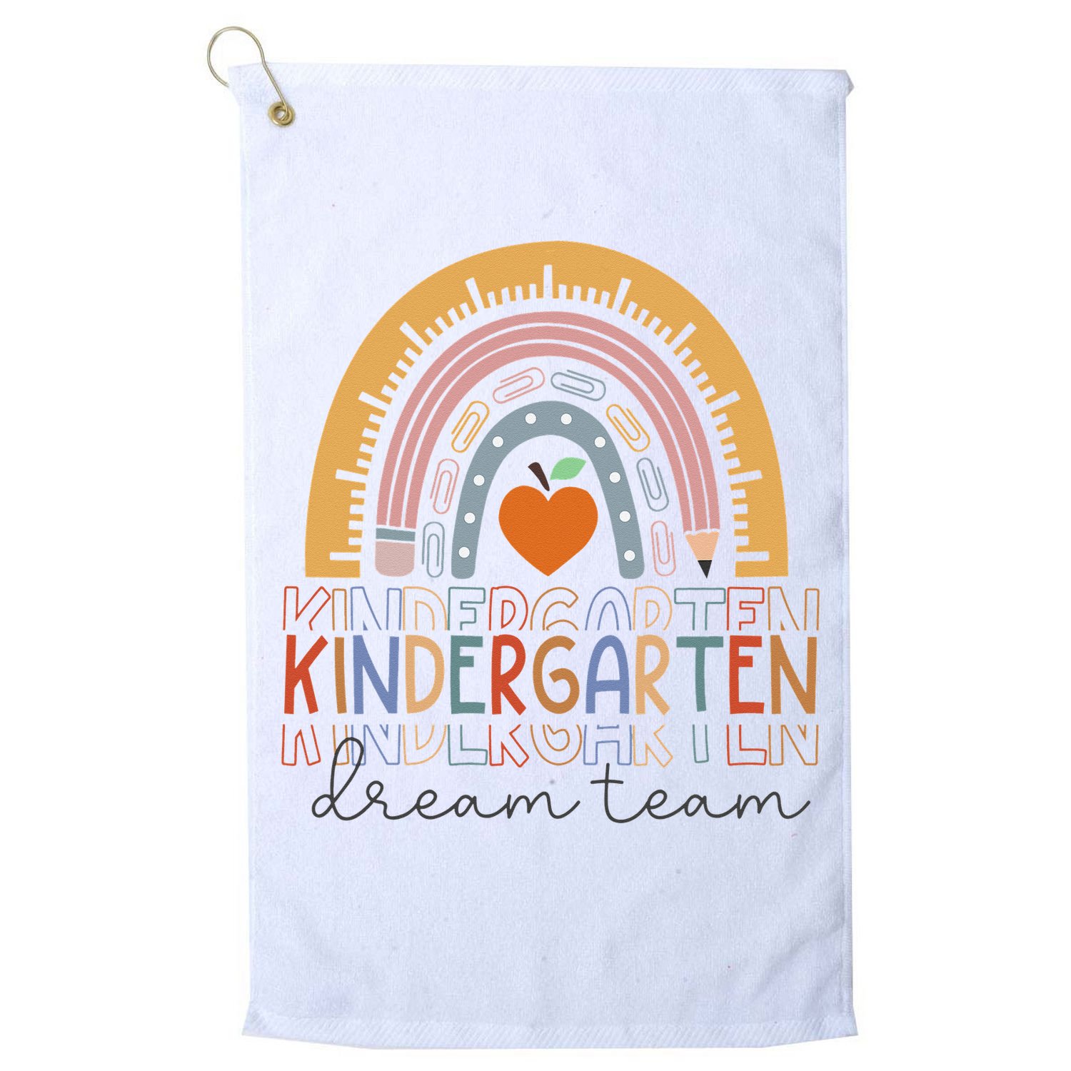 Kindergarten Dream Team Rainbow Welcome Back To School Golf Towel