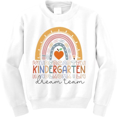Kindergarten Dream Team Rainbow Welcome Back To School Kids Sweatshirt