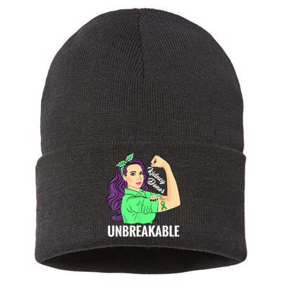 Kidney Donor Unbreakable Kidney Transplant Awareness Sustainable Knit Beanie