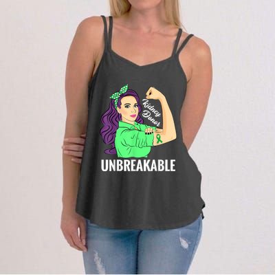 Kidney Donor Unbreakable Kidney Transplant Awareness Women's Strappy Tank