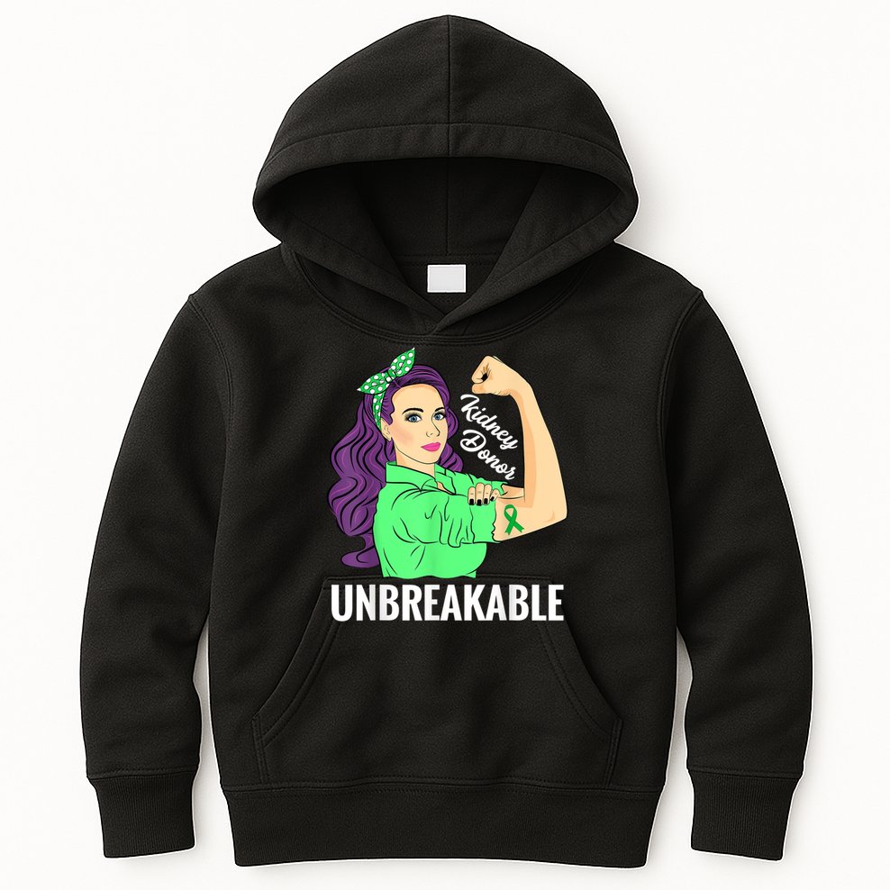 Kidney Donor Unbreakable Kidney Transplant Awareness Kids Hoodie