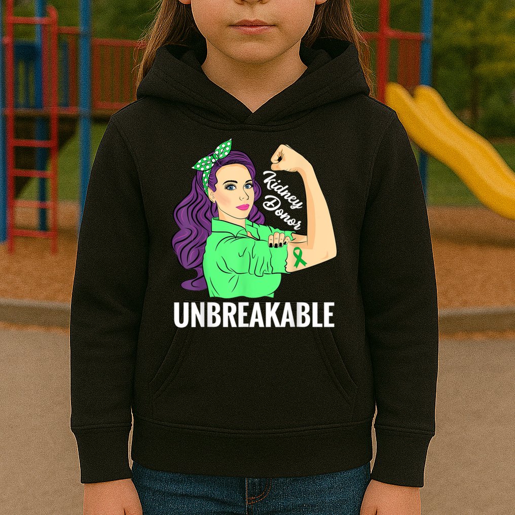 Kidney Donor Unbreakable Kidney Transplant Awareness Kids Hoodie
