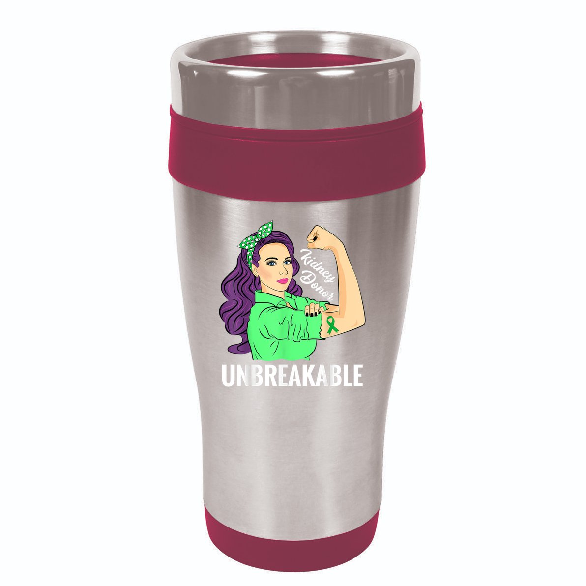 Kidney Donor Unbreakable Kidney Transplant Awareness 16oz Travel Tumbler