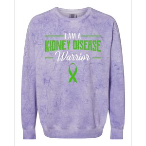 Kidney Disease Warrior Dialysis Nephritis Organ Donor Green Colorblast Crewneck Sweatshirt