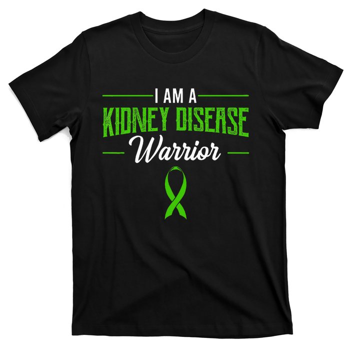 Kidney Disease Warrior Dialysis Nephritis Organ Donor Green T-Shirt