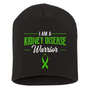 Kidney Disease Warrior Dialysis Nephritis Organ Donor Green Short Acrylic Beanie