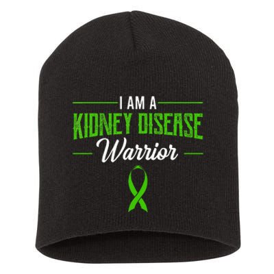 Kidney Disease Warrior Dialysis Nephritis Organ Donor Green Short Acrylic Beanie