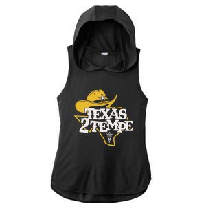 Kenny Dillingham Wearing Texas To Tempe Ladies PosiCharge Tri-Blend Wicking Draft Hoodie Tank