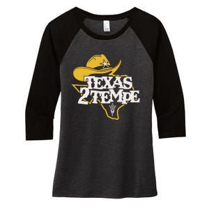 Kenny Dillingham Wearing Texas To Tempe Women's Tri-Blend 3/4-Sleeve Raglan Shirt