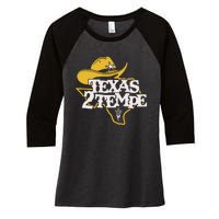 Kenny Dillingham Wearing Texas To Tempe Women's Tri-Blend 3/4-Sleeve Raglan Shirt