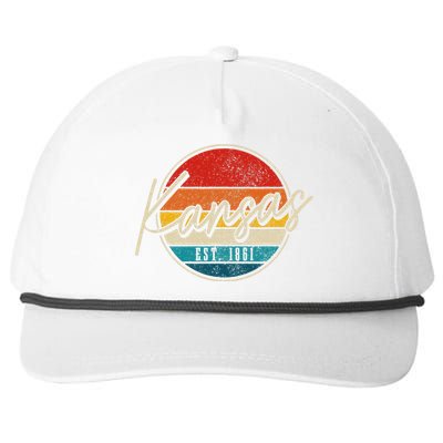 Kansas Est. 1861 Pride Vintage Kansas Snapback Five-Panel Rope Hat