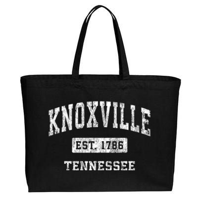 Knoxville Est 1786 Tennessee Tn Vintage Established Sports Design Cotton Canvas Jumbo Tote