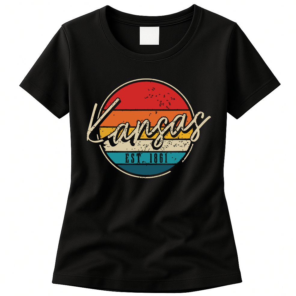 Kansas Est 1861 Pride Vintage Kansas Womens T-Shirt