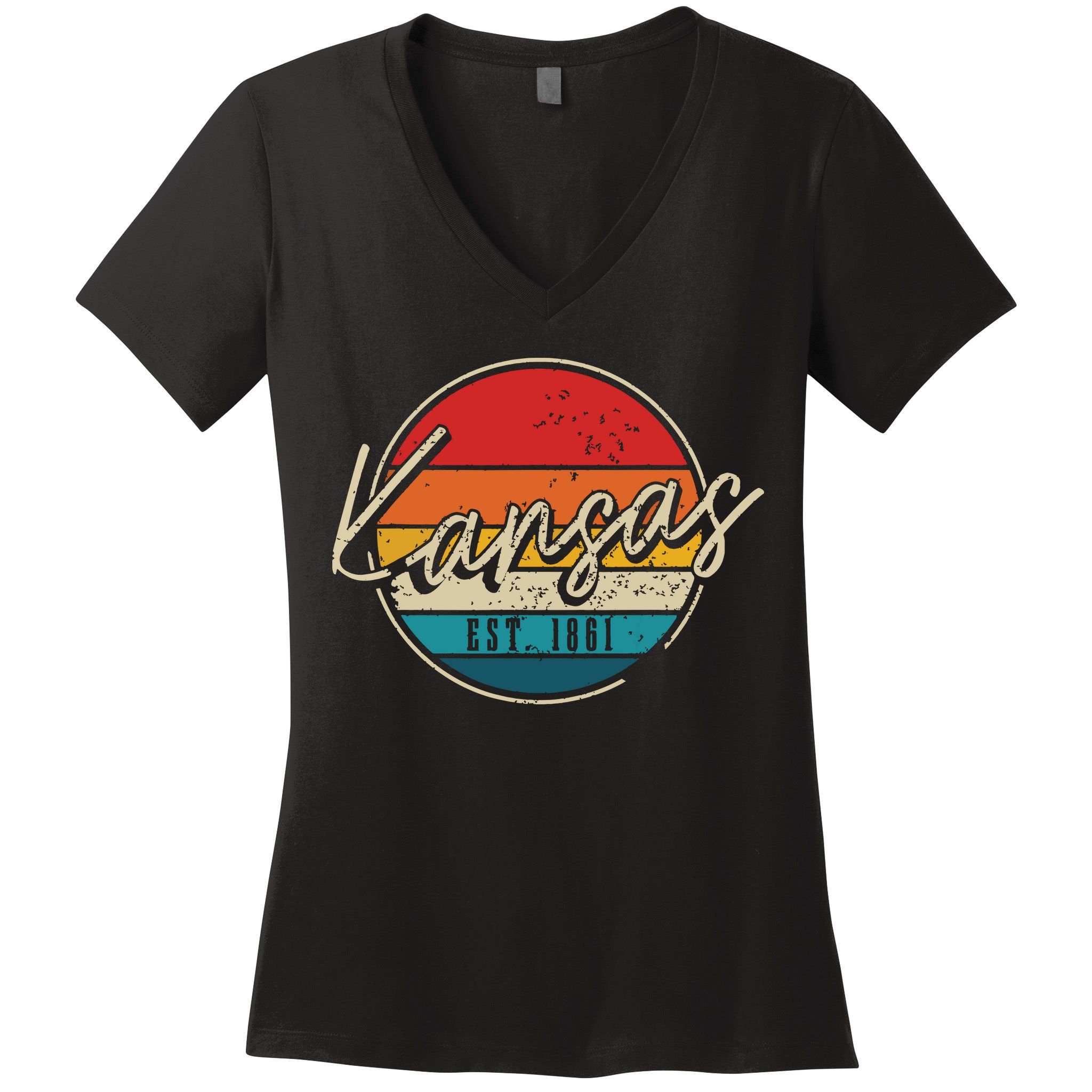 Kansas Est 1861 Pride Vintage Kansas Women's V-Neck T-Shirt