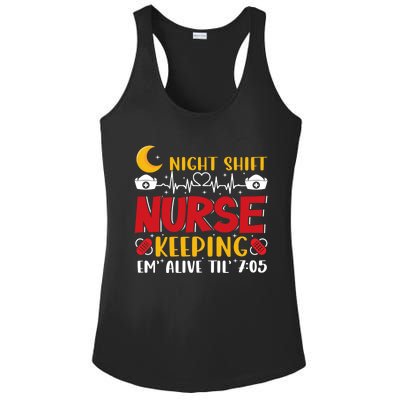 Keeping Em Alive Until Night Shift Nurse Funny Nursing Gift Ladies PosiCharge Competitor Racerback Tank