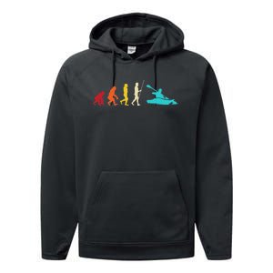 Kayaking Evolution Canoeing Kayaker Paddling Kayak Performance Fleece Hoodie