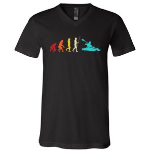 Kayaking Evolution Canoeing Kayaker Paddling Kayak V-Neck T-Shirt