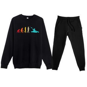 Kayaking Evolution Canoeing Kayaker Paddling Kayak Premium Crewneck Sweatsuit Set