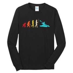 Kayaking Evolution Canoeing Kayaker Paddling Kayak Tall Long Sleeve T-Shirt