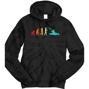 Kayaking Evolution Canoeing Kayaker Paddling Kayak Tie Dye Hoodie