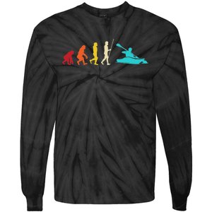 Kayaking Evolution Canoeing Kayaker Paddling Kayak Tie-Dye Long Sleeve Shirt