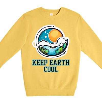 Keep Earth Cool Climate Awareness Premium Crewneck Sweatshirt