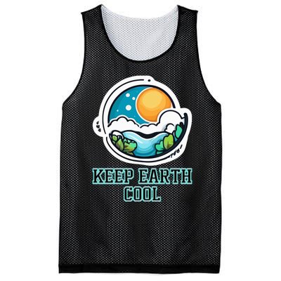 Keep Earth Cool Climate Awareness Mesh Reversible Basketball Jersey Tank