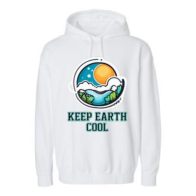 Keep Earth Cool Climate Awareness Garment-Dyed Fleece Hoodie