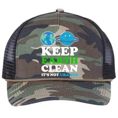 Keep Earth Clean Its Not Uranus Gift Retro Rope Trucker Hat Cap