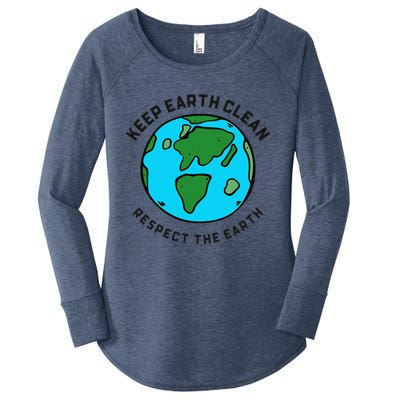 Keep Earth Clean Respect The Earth Day Love Hippie Planet Women's Perfect Tri Tunic Long Sleeve Shirt