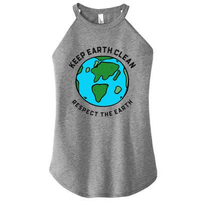 Keep Earth Clean Respect The Earth Day Love Hippie Planet Women’s Perfect Tri Rocker Tank