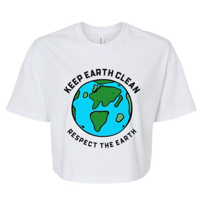 Keep Earth Clean Respect The Earth Day Love Hippie Planet Bella+Canvas Jersey Crop Tee