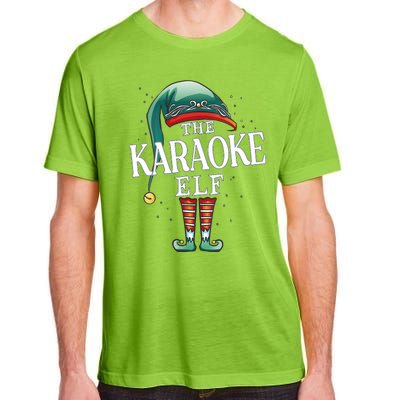 Karaoke Elf Christmas Group Xmas Pajama Party Vneck Adult ChromaSoft Performance T-Shirt