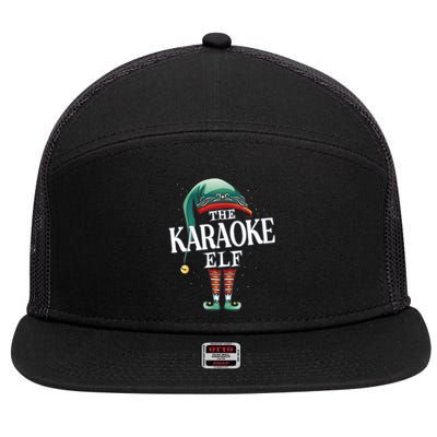 Karaoke Elf Christmas Group Xmas Pajama Party Vneck 7 Panel Mesh Trucker Snapback Hat