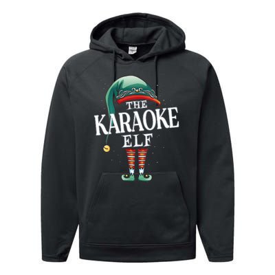 Karaoke Elf Christmas Group Xmas Pajama Party Vneck Performance Fleece Hoodie