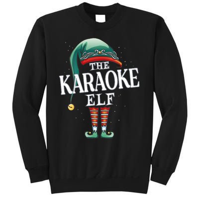 Karaoke Elf Christmas Group Xmas Pajama Party Vneck Sweatshirt