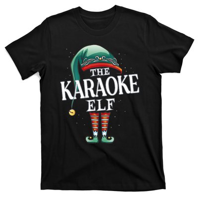 Karaoke Elf Christmas Group Xmas Pajama Party Vneck T-Shirt