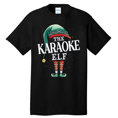 Karaoke Elf Christmas Group Xmas Pajama Party Vneck Tall T-Shirt