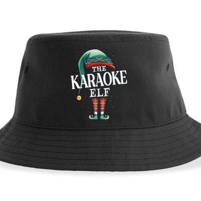 Karaoke Elf Christmas Group Xmas Pajama Party Vneck Sustainable Bucket Hat