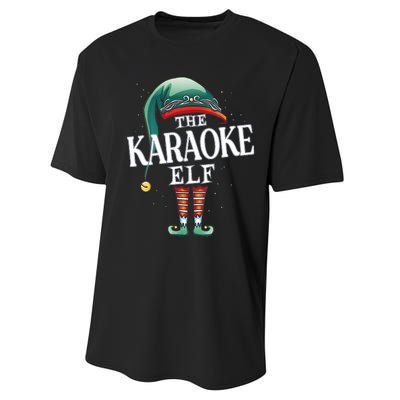 Karaoke Elf Christmas Group Xmas Pajama Party Vneck Performance Sprint T-Shirt