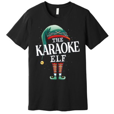 Karaoke Elf Christmas Group Xmas Pajama Party Vneck Premium T-Shirt