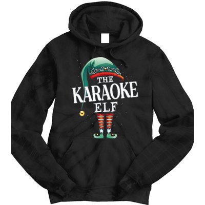 Karaoke Elf Christmas Group Xmas Pajama Party Vneck Tie Dye Hoodie